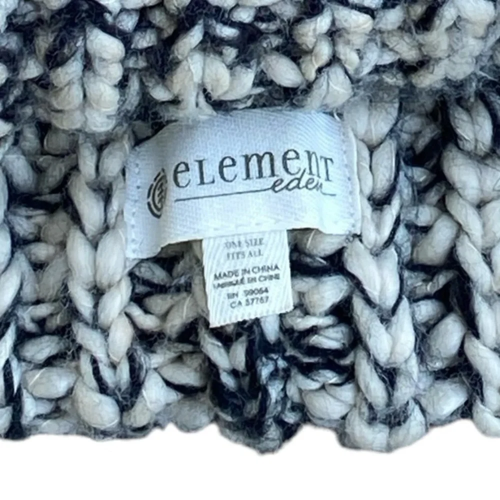 Element Eden Snow Beanie Hat Black & Tan Knit. Camping Skiing Great Condition!